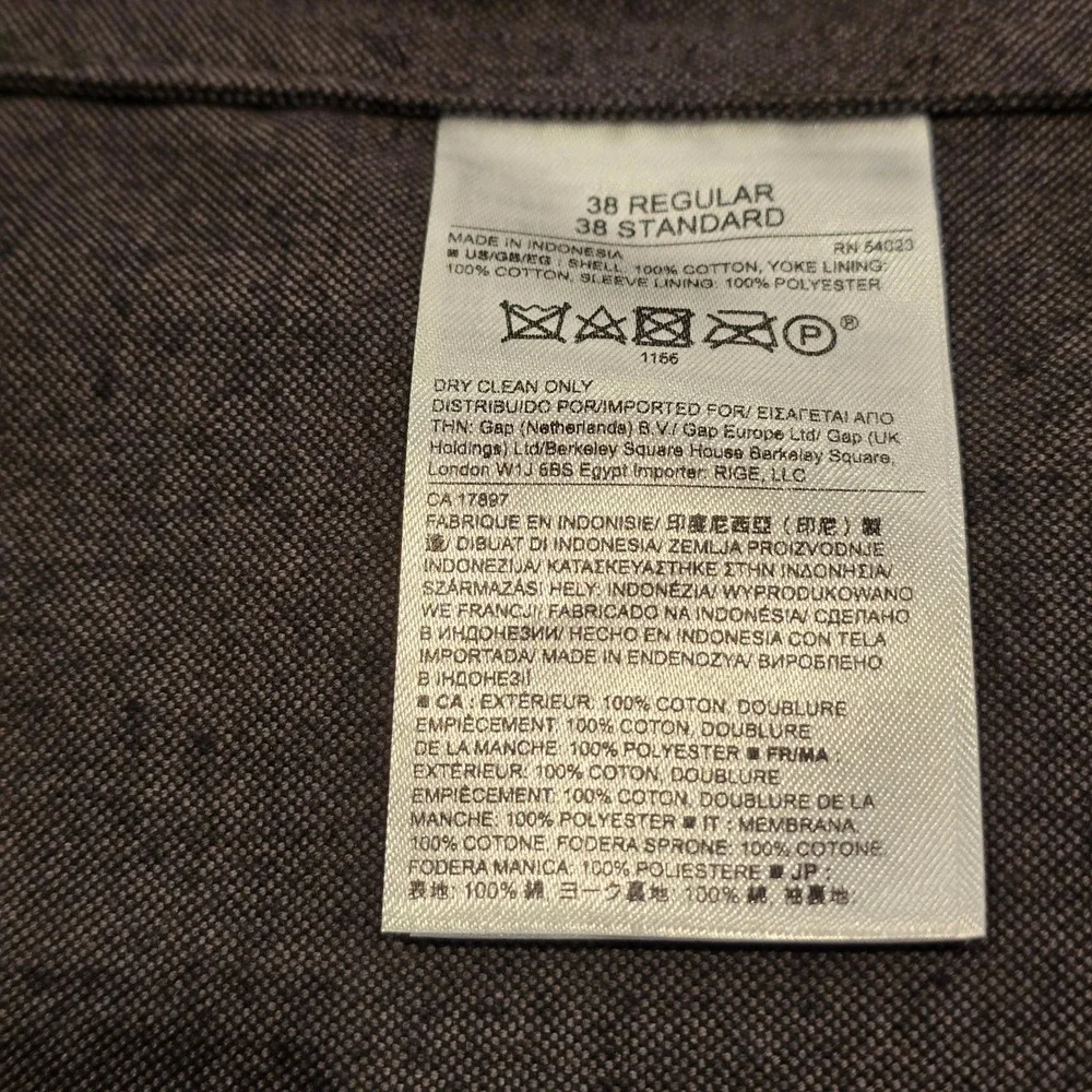 Banana Republic Mens 38R Modern Slim Fit‎ Blazer Gray Cotton Utility Jacket Coat